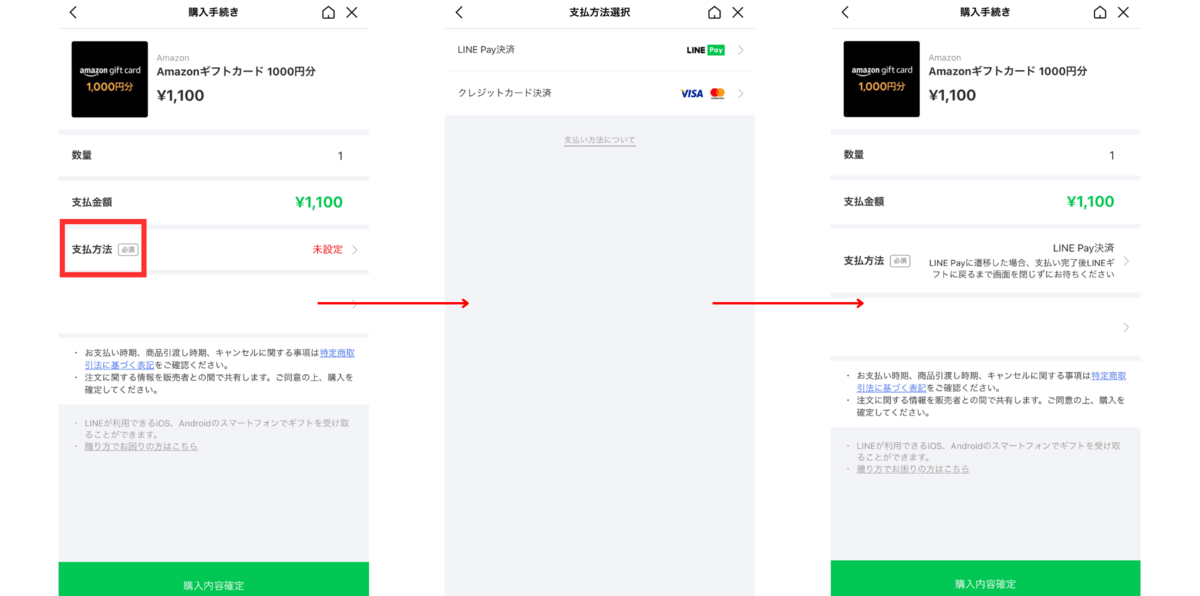 LINEでamazonギフト券を購入する方法