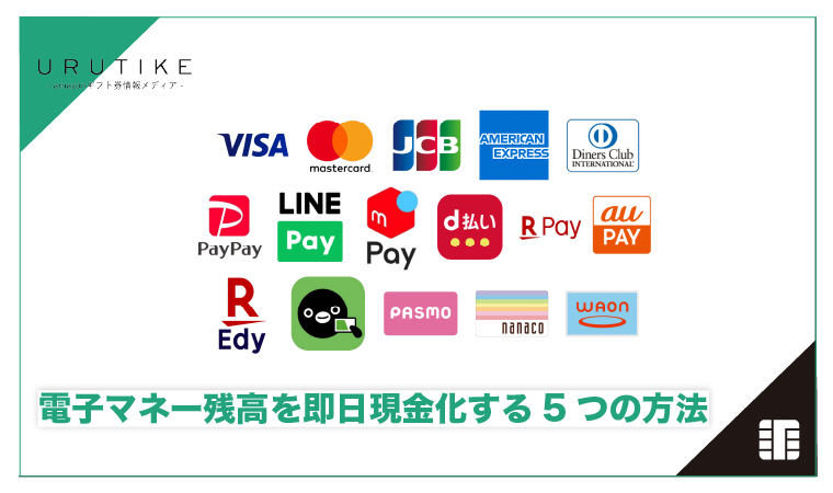 電子マネー残高を換金率100%で即日現金化する5つの方法